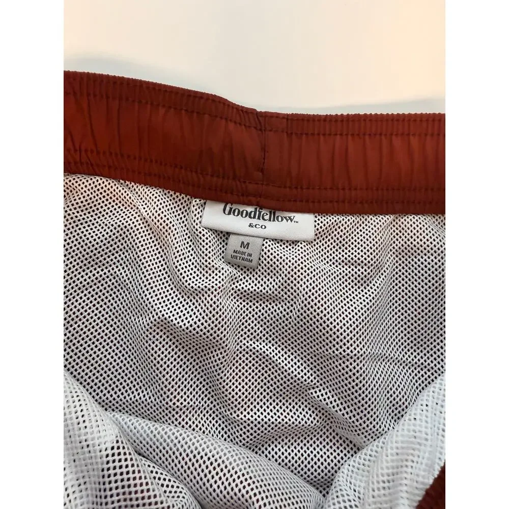 Goodfellow & Co Swim Trunks Men’s Medium Rust Orange 7” Inseam UPF 50+ NWT